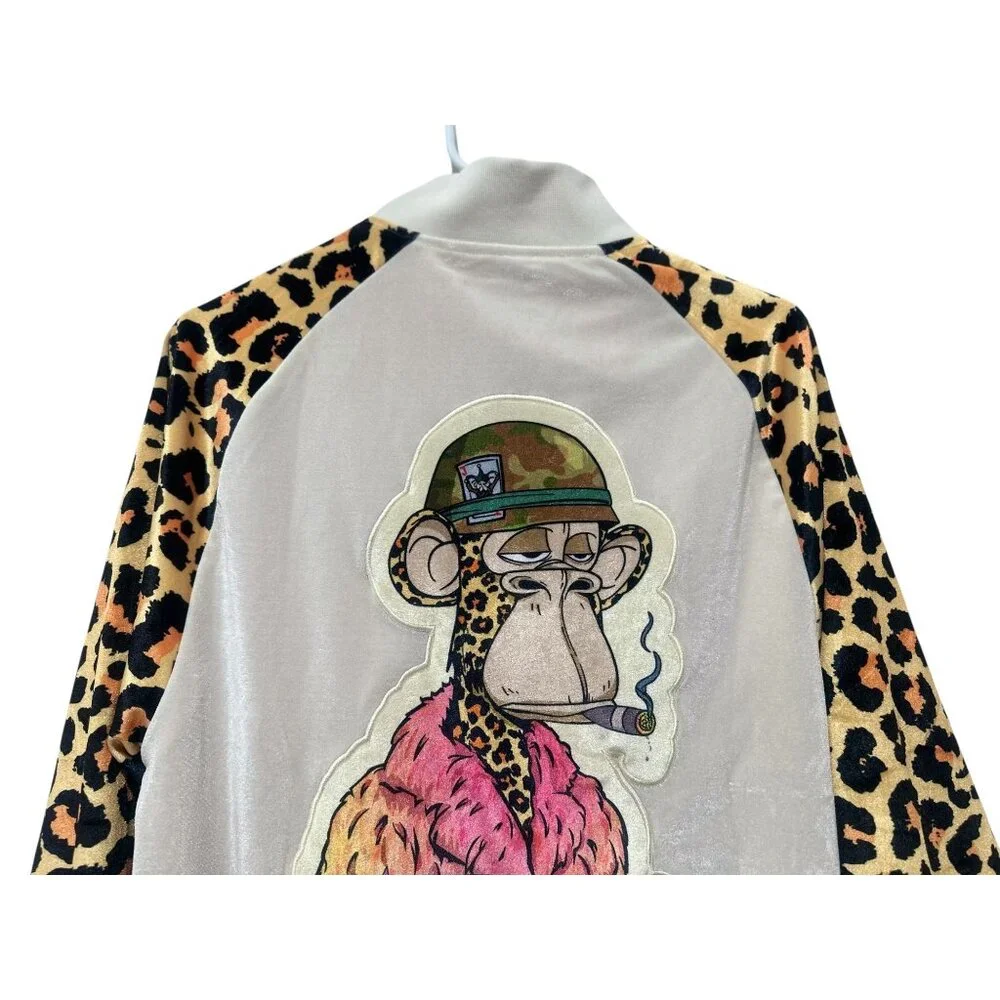 Death Row Records Dr Bombay Velvet Track Jacket Small Leopard Print Snoop Dogg